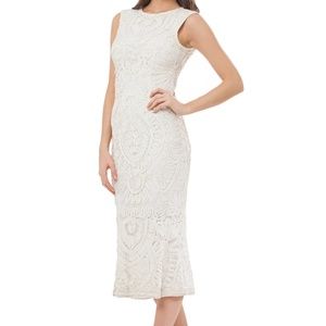 JS Collections ivory soutache dress midi